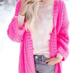 Urban Outfitters Silence + Noise Hot Pink Cardigan